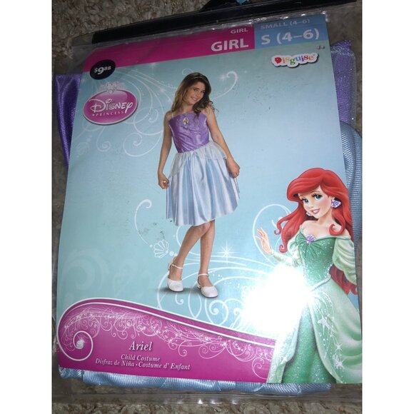 Princess Ariel Dress Halloween Costume Dress-up Play  Size Girls 4-6 Disney - Picture 2 of 11